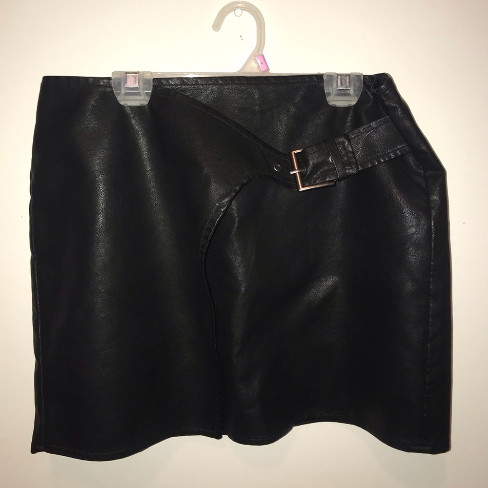 Black Leather Skort